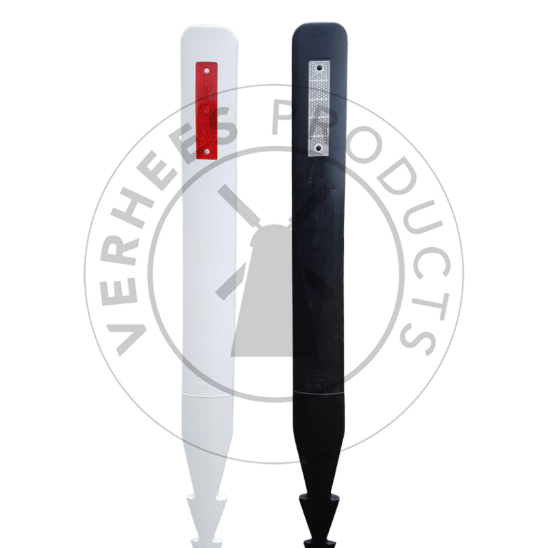 Kunststof harpoenpaal met 2 reflectoren 