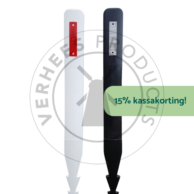 Kunststof harpoenpaal met 2 reflectoren 