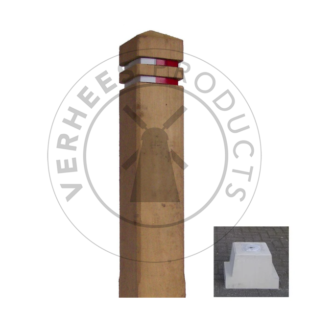 Robinia/acacia afneembare diamantkoppaal met betonvoet 