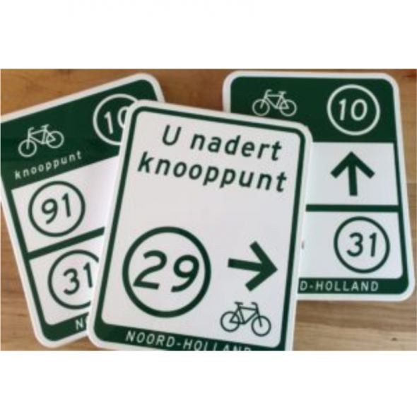 Fietsroutebordjes voor Noord-Holland