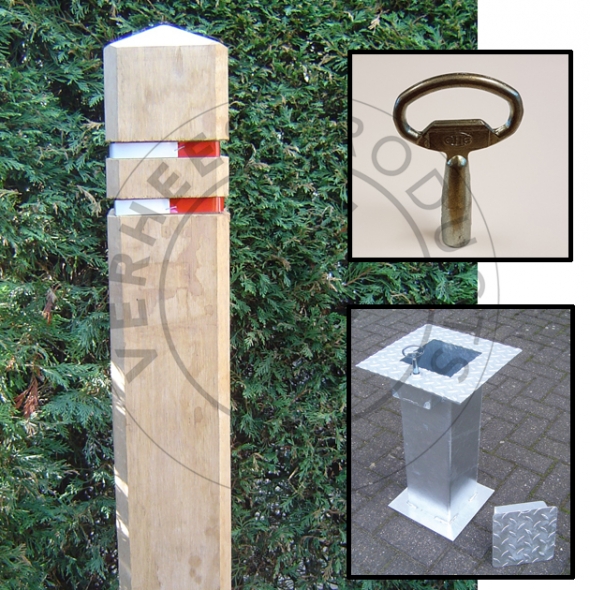 Eiken uitneembare diamantkoppaal met grondbus en sleutel 