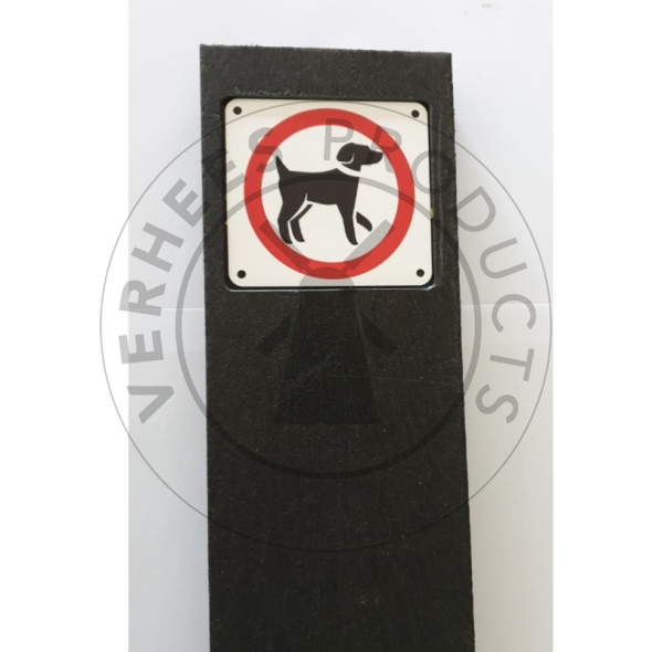 Huisnummerplank met bordje verboden voor honden 