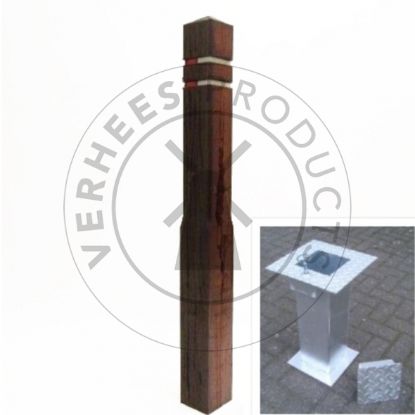 Azobé uitneembare diamantkoppaal met grondbus 