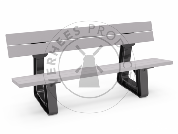 Kunststof bank Gent - Licht grijs