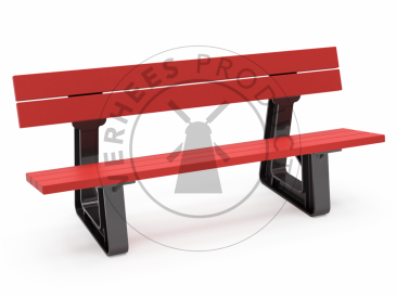 Kunststof bank Gent - Rood
