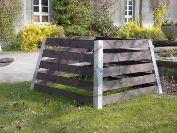 Kunststof compostbak met aluminium - toepassing bladeren verzamelen