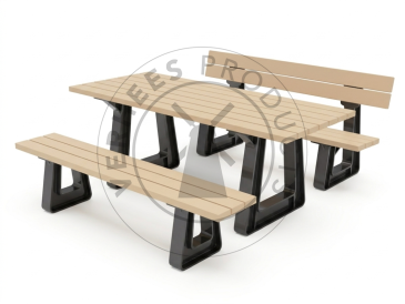 Kunststof picknickset 'Gent' sand beige